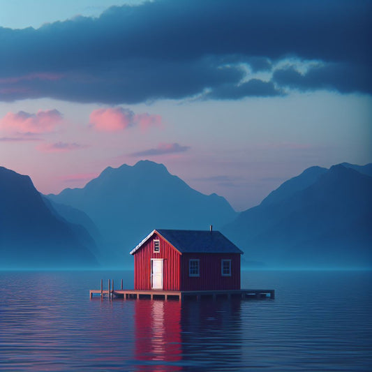 AI image of a house on a lake